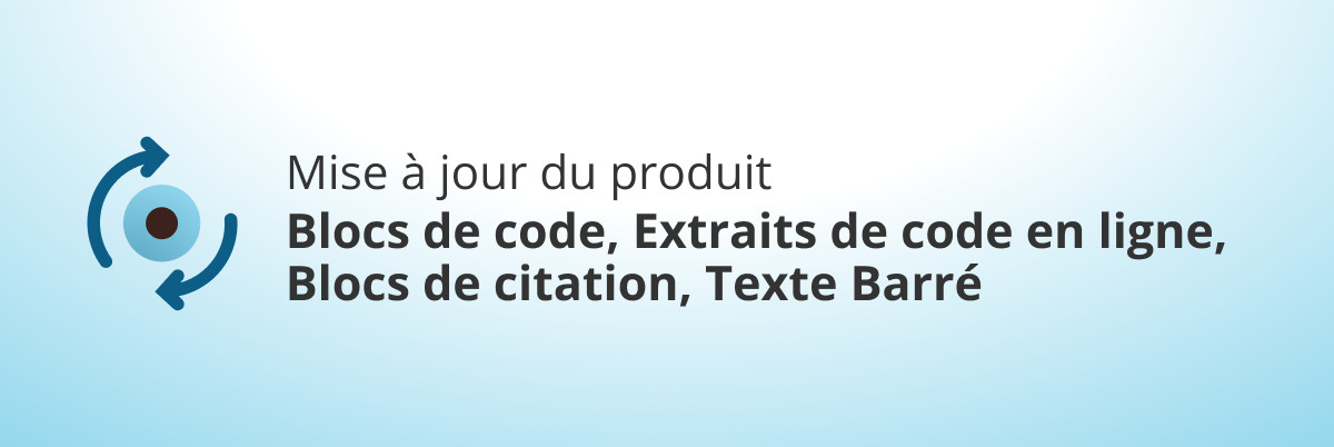 product update text formats - french
